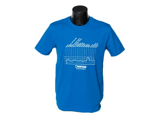 Blauwe T-shirt met hoogtemeters van Deinze - voorkant (vergroot foto)