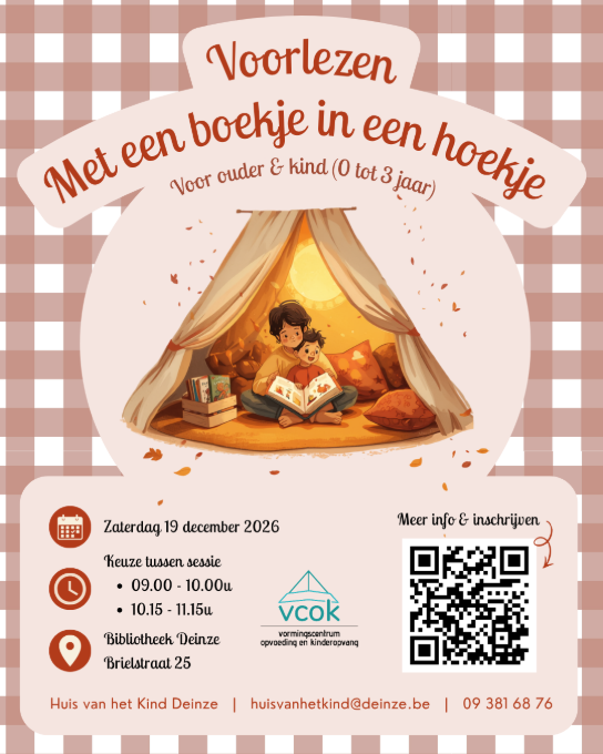 Affiche voorlezen met een boekje in een hoekje (vergroot foto)