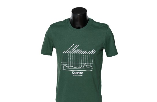 Donkergroene T-shirt met hoogtemeters van Deinze - voorkant (vergroot foto)
